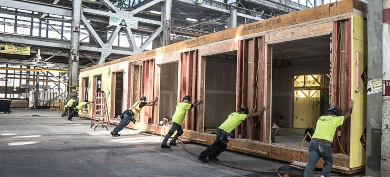 August nside Factory OS modular housing manufacturing plant. (Photo by Nancy Holliday)